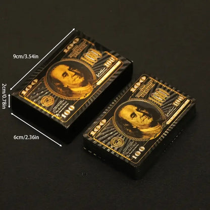 55PCS Zlatá fólie hrací karty 24K Zlatá plastová pokerová sada, voděodolná a odolná kouzelná hra karty