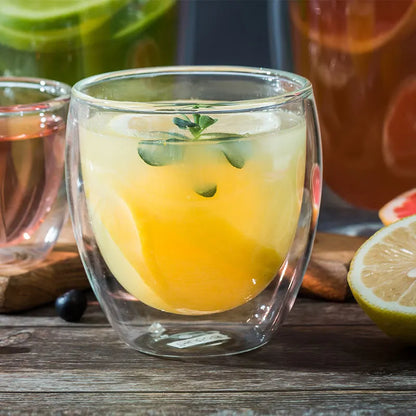 2-18PCS Double Wall High Borosilict Glass Hrnky na hrnečky na rejnoky, čaj, kávu, mléko a džusy, dárková sada nápojového zboží Creative Bar