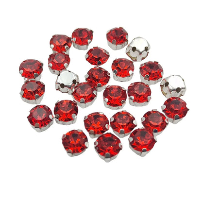 Kulaté skleněné šatníky s drápkem ? Silver Base Šít-On krystaly pro oblečení, boty, a řemesla