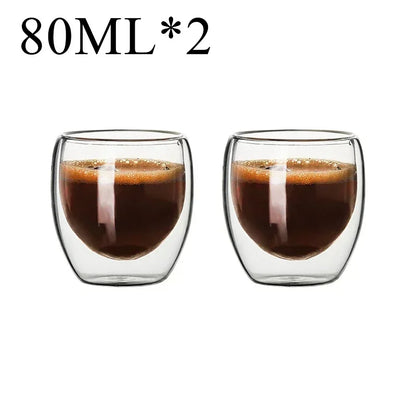 2-18PCS Double Wall High Borosilict Glass Hrnky na hrnečky na rejnoky, čaj, kávu, mléko a džusy, dárková sada nápojového zboží Creative Bar