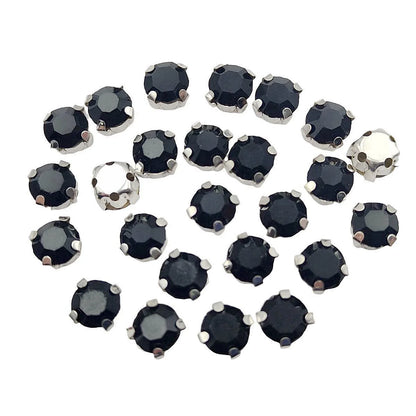 Kulaté skleněné šatníky s drápkem ? Silver Base Šít-On krystaly pro oblečení, boty, a řemesla