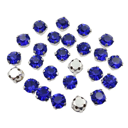 Kulaté skleněné šatníky s drápkem ? Silver Base Šít-On krystaly pro oblečení, boty, a řemesla