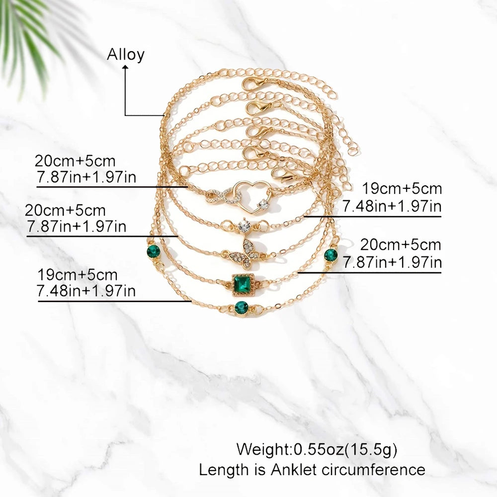 5ks Vintage Rhinstone Náramek Set ~ Infinity & Geometric Designs, Módní šperky pro ženy, Perfektní dárek & Nenáročné oblečení