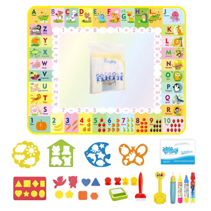 100x80CM Magic Water Drawing Mat Reasonable Doodle Board Montessori Educational Toy for Kids
