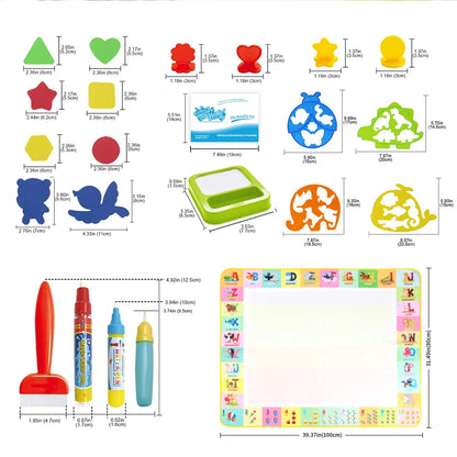 100x80CM Magic Water Drawing Mat Reasonable Doodle Board Montessori Educational Toy for Kids
