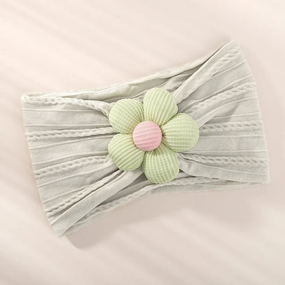 1Pc Baby Nylon Headscarf ? Ruční květinová čelenka pro novorozené dívky, batole elastické vlasy Turban