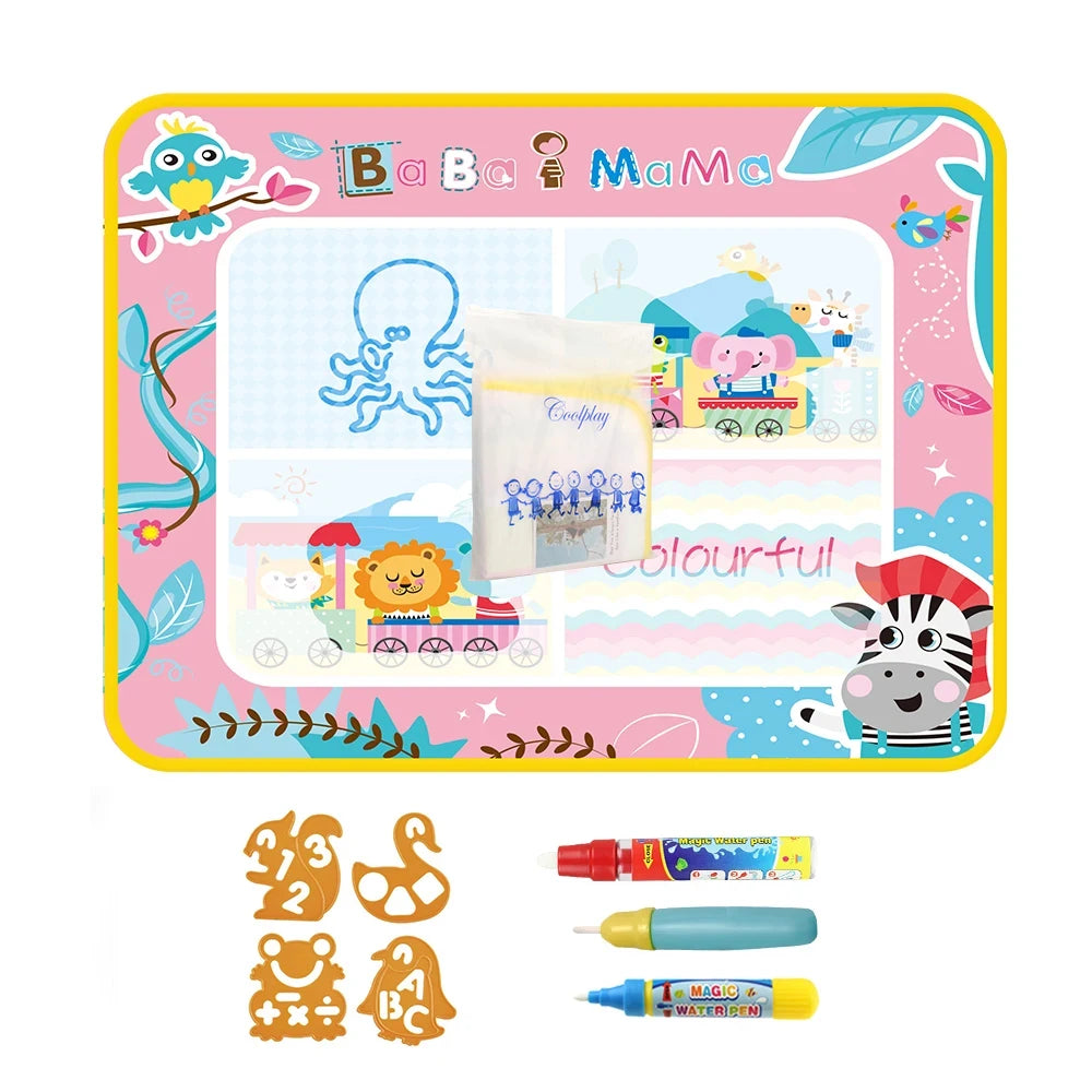 100x80CM Magic Water Drawing Mat Reasonable Doodle Board Montessori Educational Toy for Kids