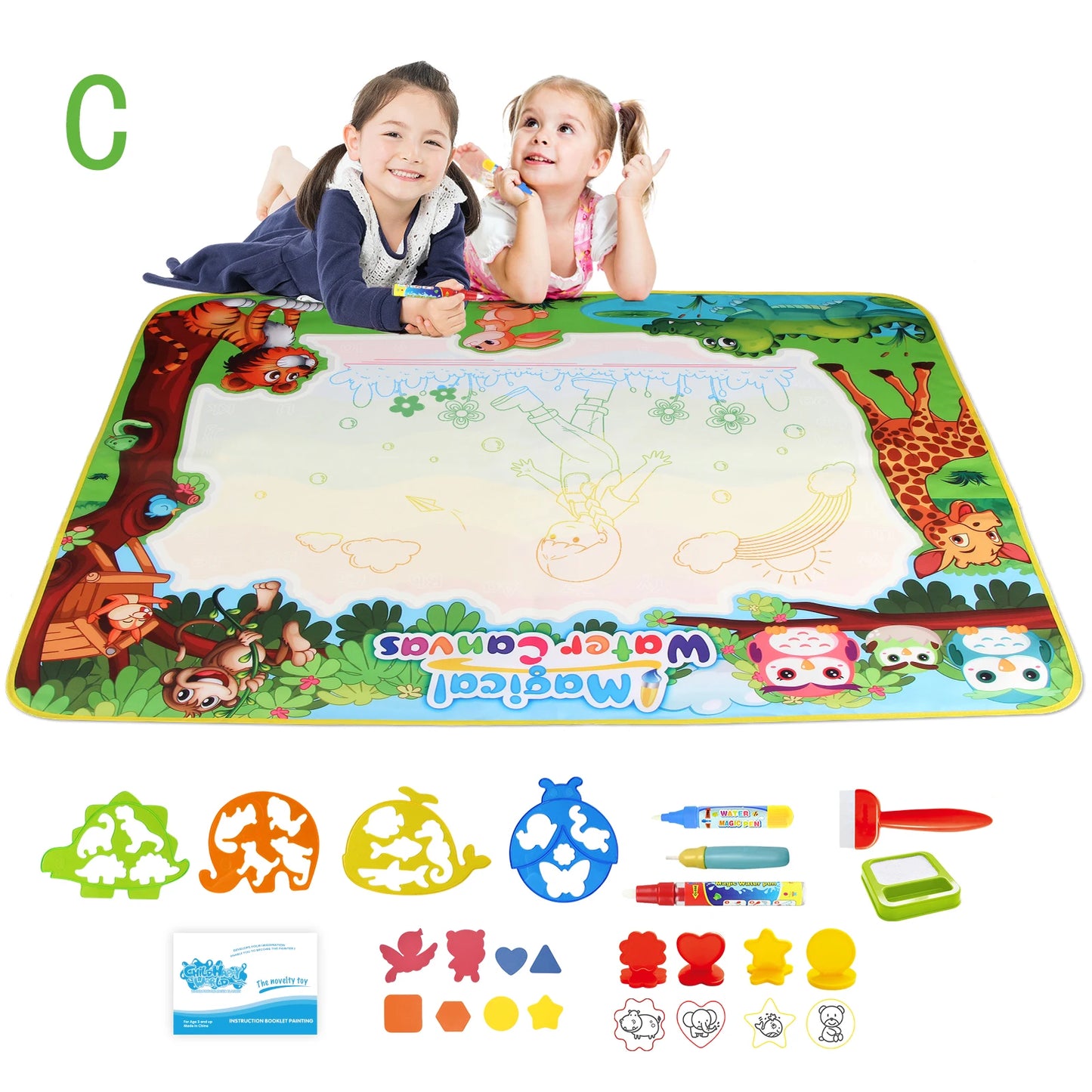 100x80CM Magic Water Drawing Mat Reasonable Doodle Board Montessori Educational Toy for Kids