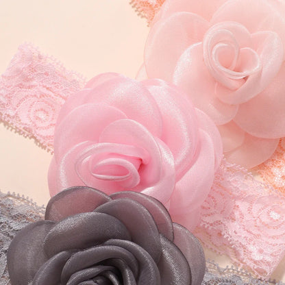 1Pc Baby Nylon Headscarf ? Ruční květinová čelenka pro novorozené dívky, batole elastické vlasy Turban