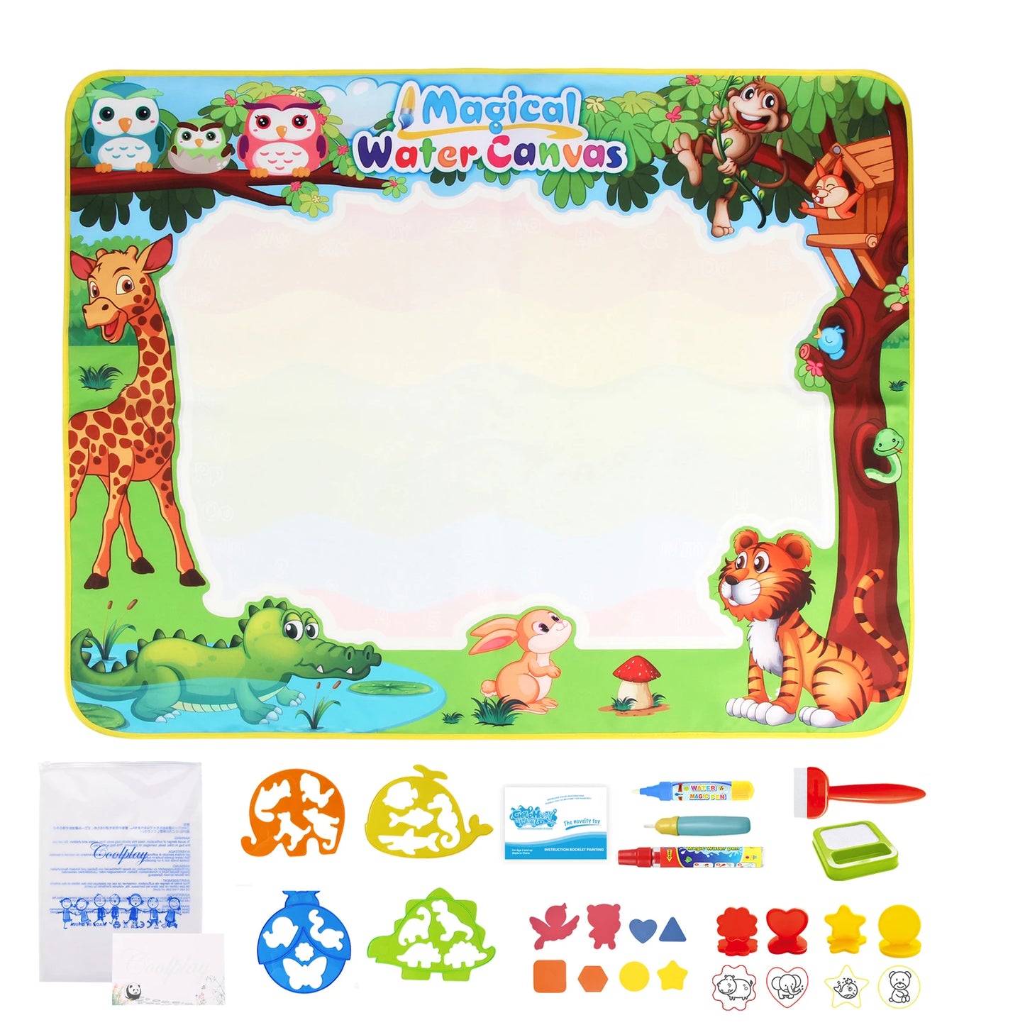 100x80CM Magic Water Drawing Mat Reasonable Doodle Board Montessori Educational Toy for Kids