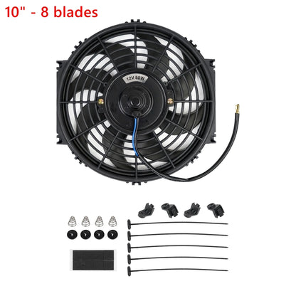 Univerzální 7/9/10/12/14/16 Inch 12V 80W Auto Radiátor Chlazení Fan Blade - elektrické klimatizace Ventilátor Kit 2100RPM