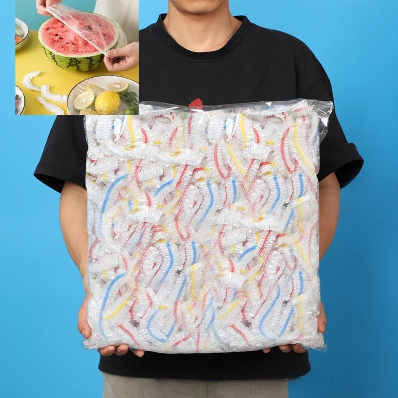 Barevné jednorázové a opakovaně použitelné potraviny pokrývá Elastický plastový obal pro mísy, ovoce a skladování potravin