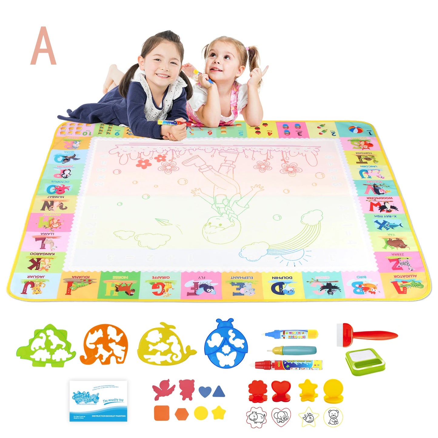 100x80CM Magic Water Drawing Mat Reasonable Doodle Board Montessori Educational Toy for Kids
