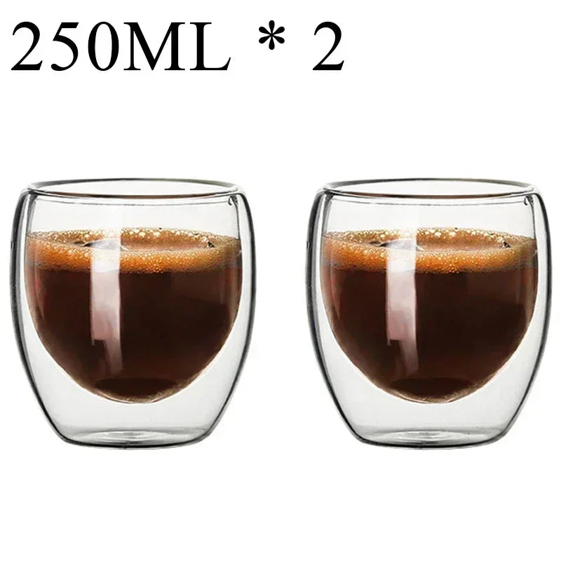 2-18PCS Double Wall High Borosilict Glass Hrnky na hrnečky na rejnoky, čaj, kávu, mléko a džusy, dárková sada nápojového zboží Creative Bar