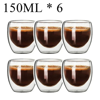 2-18PCS Double Wall High Borosilict Glass Hrnky na hrnečky na rejnoky, čaj, kávu, mléko a džusy, dárková sada nápojového zboží Creative Bar