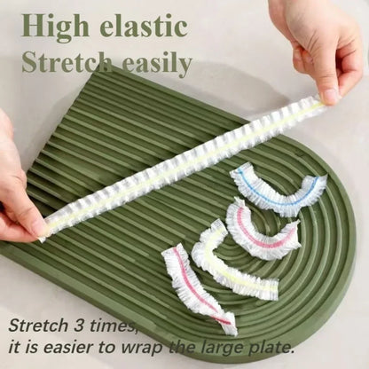 Barevné jednorázové a opakovaně použitelné potraviny pokrývá Elastický plastový obal pro mísy, ovoce a skladování potravin