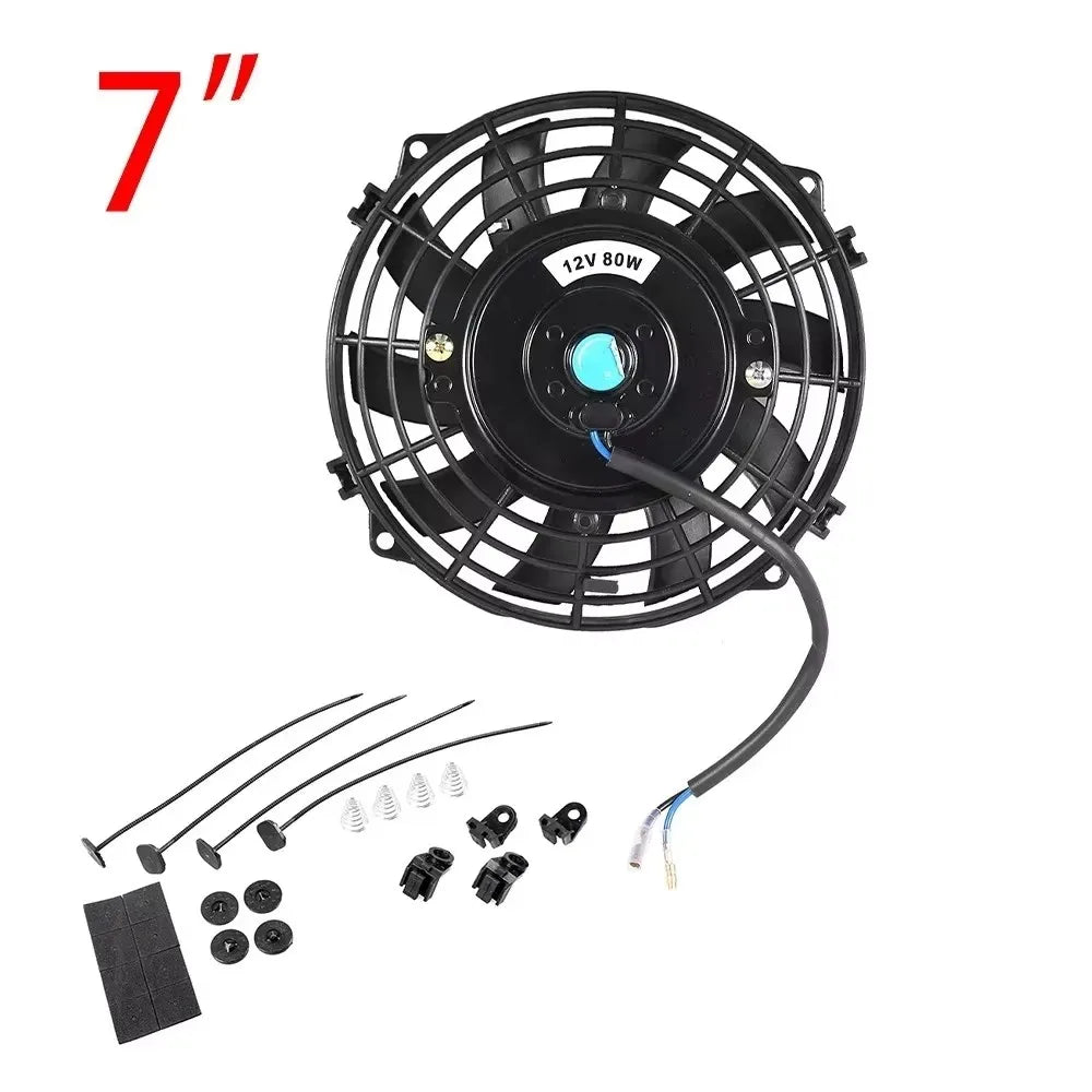 Univerzální 7/9/10/12/14/16 Inch 12V 80W Auto Radiátor Chlazení Fan Blade - elektrické klimatizace Ventilátor Kit 2100RPM