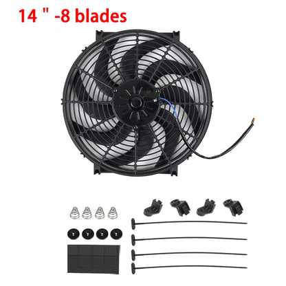 Univerzální 7/9/10/12/14/16 Inch 12V 80W Auto Radiátor Chlazení Fan Blade - elektrické klimatizace Ventilátor Kit 2100RPM