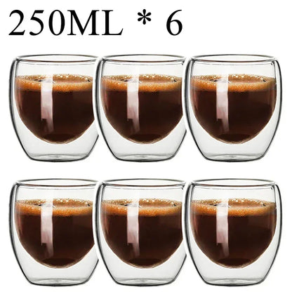 2-18PCS Double Wall High Borosilict Glass Hrnky na hrnečky na rejnoky, čaj, kávu, mléko a džusy, dárková sada nápojového zboží Creative Bar