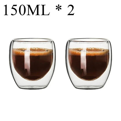 2-18PCS Double Wall High Borosilict Glass Hrnky na hrnečky na rejnoky, čaj, kávu, mléko a džusy, dárková sada nápojového zboží Creative Bar