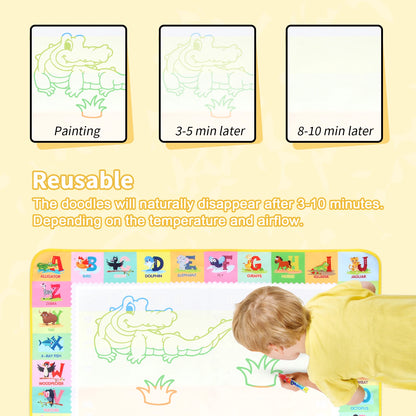 100x80CM Magic Water Drawing Mat Reasonable Doodle Board Montessori Educational Toy for Kids