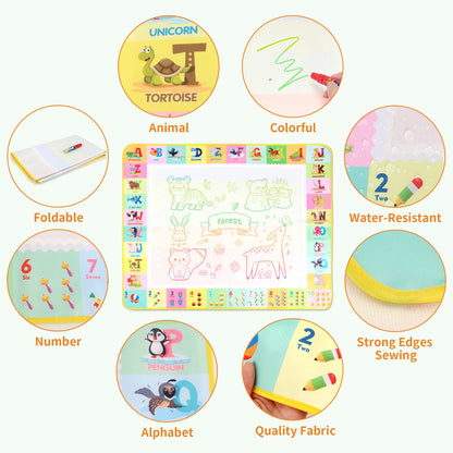 100x80CM Magic Water Drawing Mat Reasonable Doodle Board Montessori Educational Toy for Kids