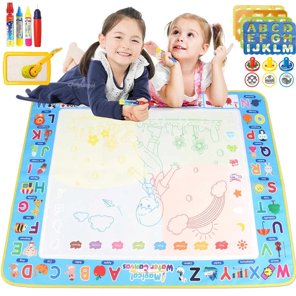 100x80CM Montessori Magic Drawing Board – Reusable Water Doodle Mat for Kids Educational Art & Pen Control Training