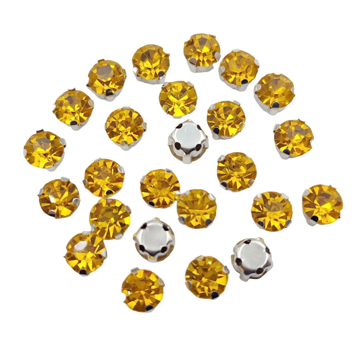 Kulaté skleněné šatníky s drápkem ? Silver Base Šít-On krystaly pro oblečení, boty, a řemesla