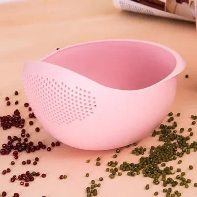 1PC Plastová rýže Sieve & Drain Košík s rukojetí Multi-Purpose Kuchyň Smyčcová mísa na mytí rýže, zeleniny a ovoce