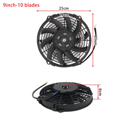 Univerzální 7/9/10/12/14/16 Inch 12V 80W Auto Radiátor Chlazení Fan Blade - elektrické klimatizace Ventilátor Kit 2100RPM