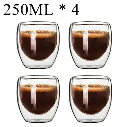 2-18PCS Double Wall High Borosilict Glass Hrnky na hrnečky na rejnoky, čaj, kávu, mléko a džusy, dárková sada nápojového zboží Creative Bar