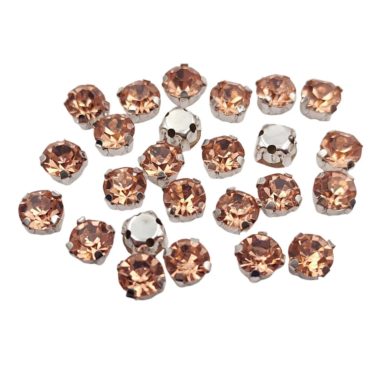 Kulaté skleněné šatníky s drápkem ? Silver Base Šít-On krystaly pro oblečení, boty, a řemesla