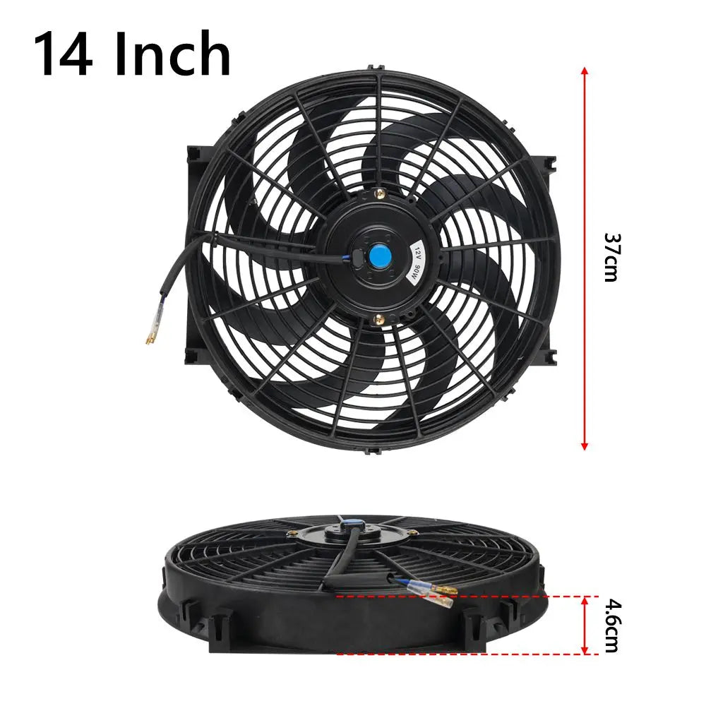 Univerzální 7/9/10/12/14/16 Inch 12V 80W Auto Radiátor Chlazení Fan Blade - elektrické klimatizace Ventilátor Kit 2100RPM