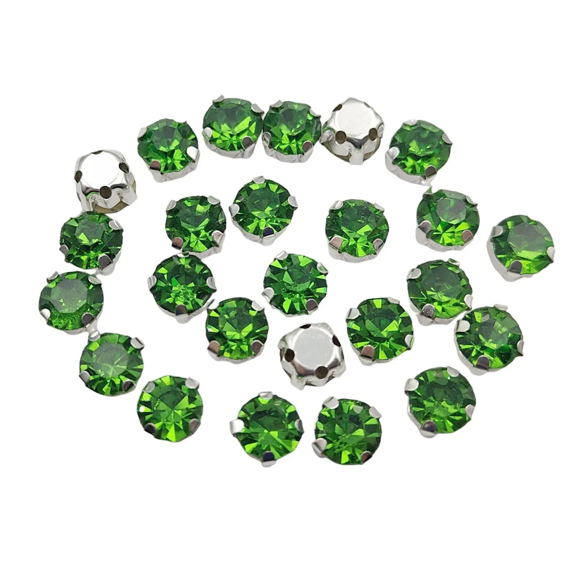 Kulaté skleněné šatníky s drápkem ? Silver Base Šít-On krystaly pro oblečení, boty, a řemesla