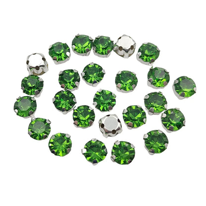 Kulaté skleněné šatníky s drápkem ? Silver Base Šít-On krystaly pro oblečení, boty, a řemesla