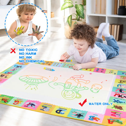 100x80CM Magic Water Drawing Mat Reasonable Doodle Board Montessori Educational Toy for Kids