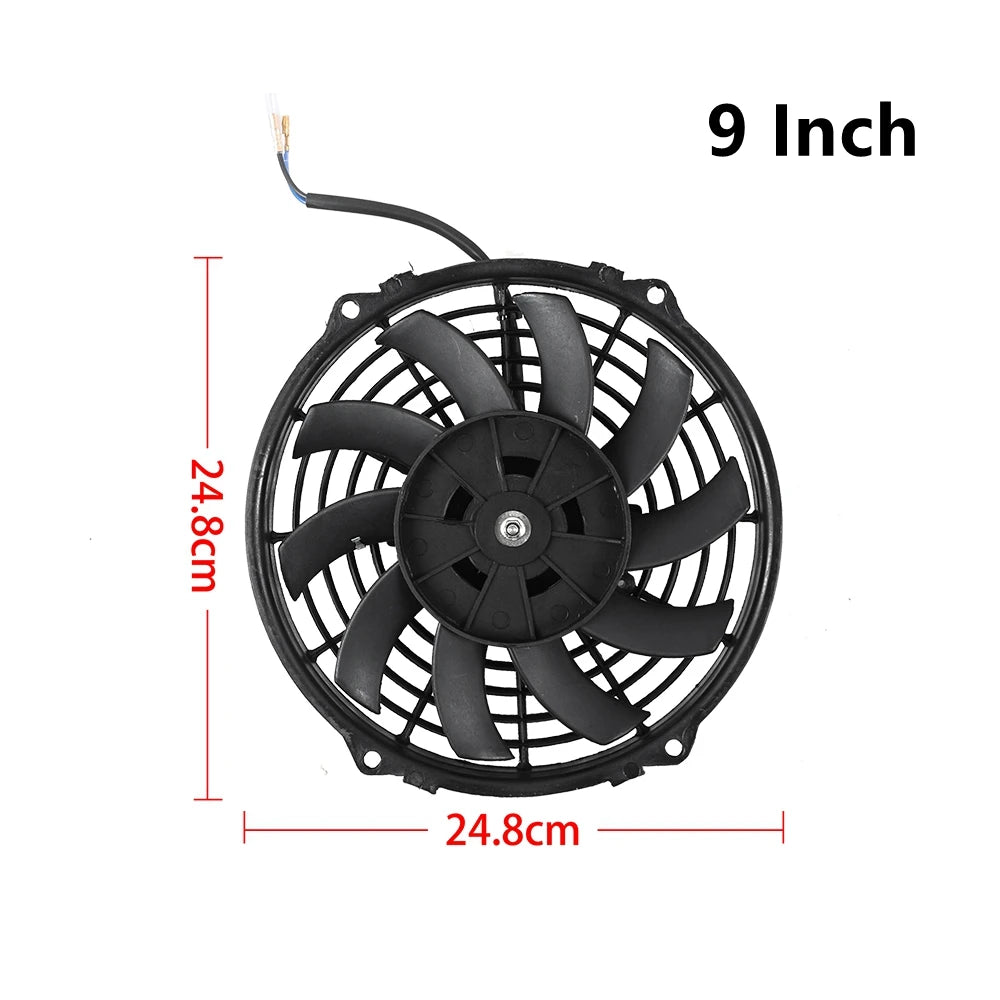 Univerzální 7/9/10/12/14/16 Inch 12V 80W Auto Radiátor Chlazení Fan Blade - elektrické klimatizace Ventilátor Kit 2100RPM