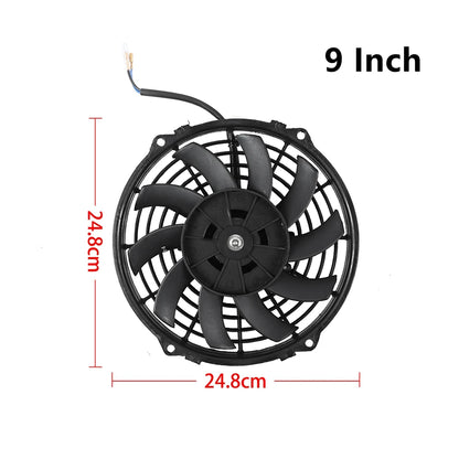 Univerzální 7/9/10/12/14/16 Inch 12V 80W Auto Radiátor Chlazení Fan Blade - elektrické klimatizace Ventilátor Kit 2100RPM